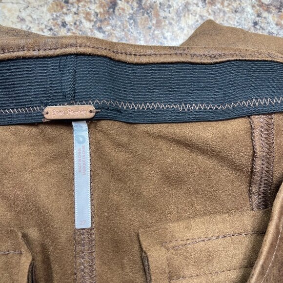 Free People Never Let Go Brown Faux Suede Leather Leggings Size 27 - Picture 10 of 12